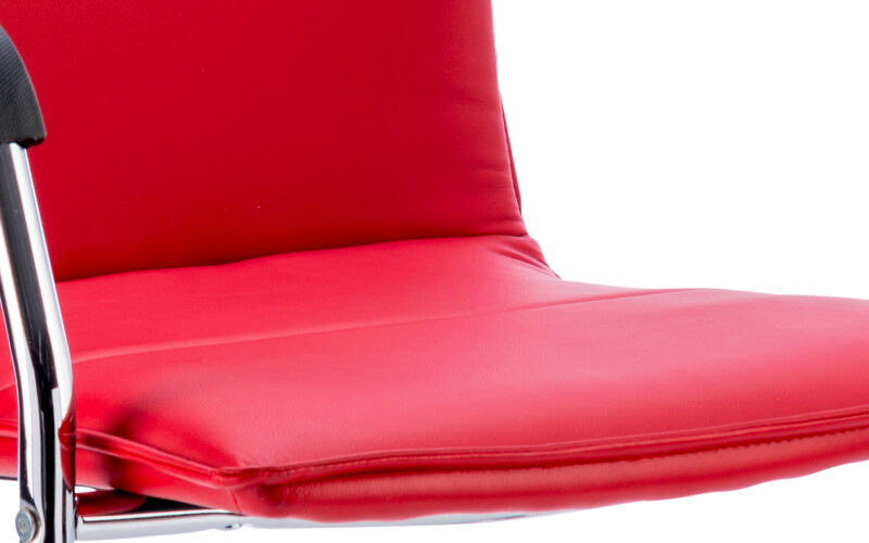 Climb Medium Back Leather Cantilever Visitor Chair with Arms - Image 13