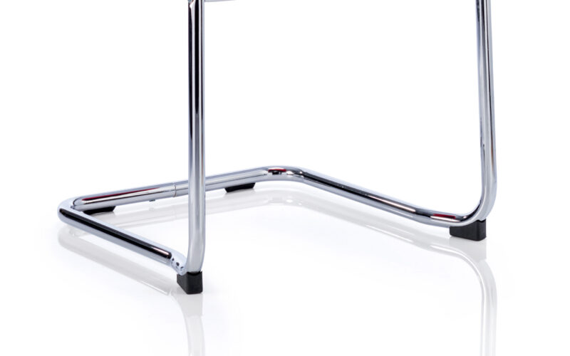 Climb Medium Back Leather Cantilever Visitor Chair with Arms - Image 16