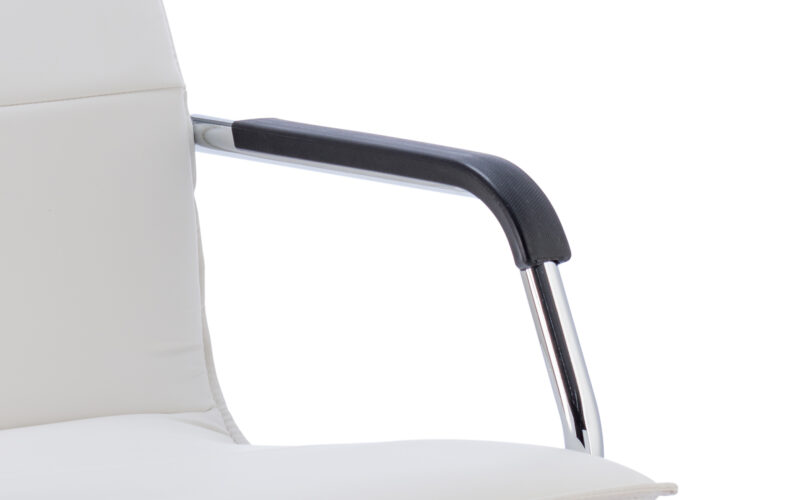Climb Medium Back Leather Cantilever Visitor Chair with Arms - Image 19