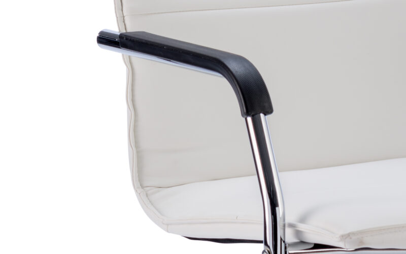 Climb Medium Back Leather Cantilever Visitor Chair with Arms - Image 18
