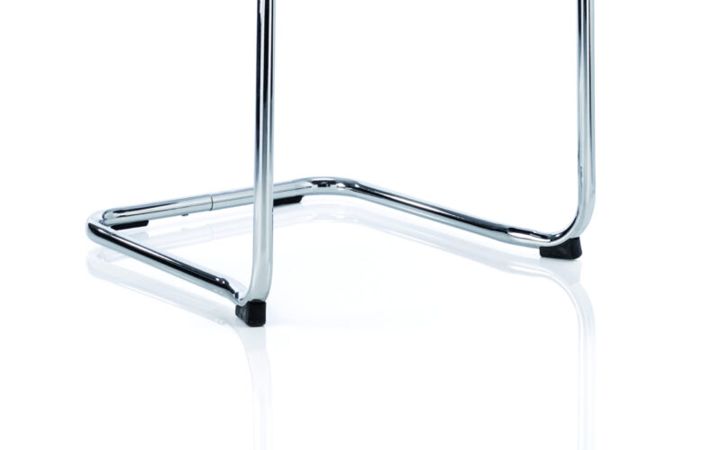 Climb Medium Back Leather Cantilever Visitor Chair with Arms - Image 8