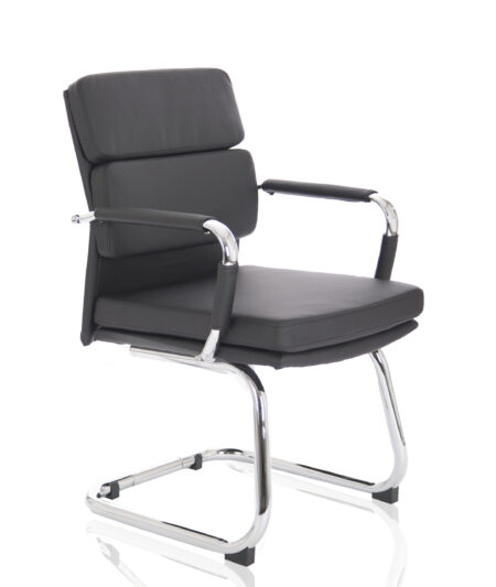 Drift Medium Back Leather Visitor Office Chair with Arms