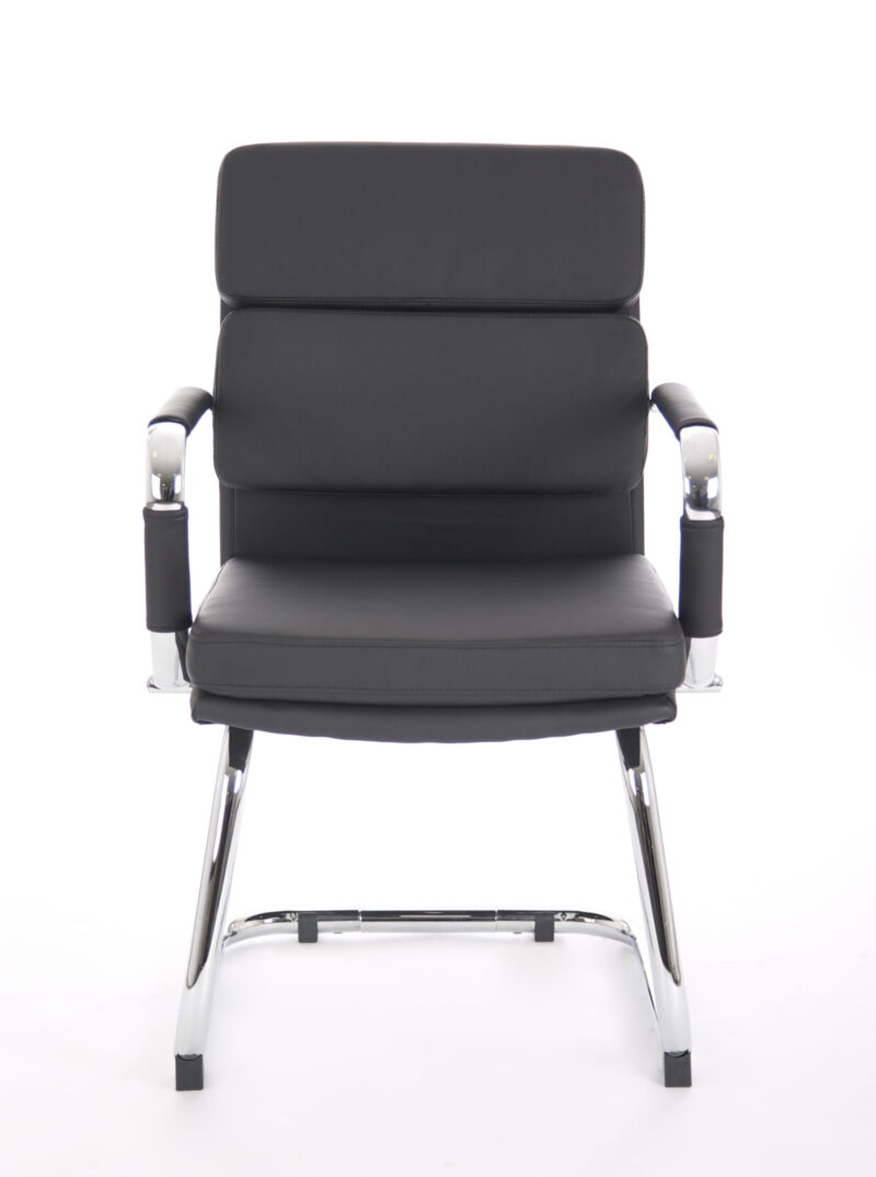 Drift Medium Back Leather Visitor Office Chair with Arms - Image 2
