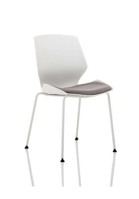 Logic White Frame Fabric Seat Visitor Chair