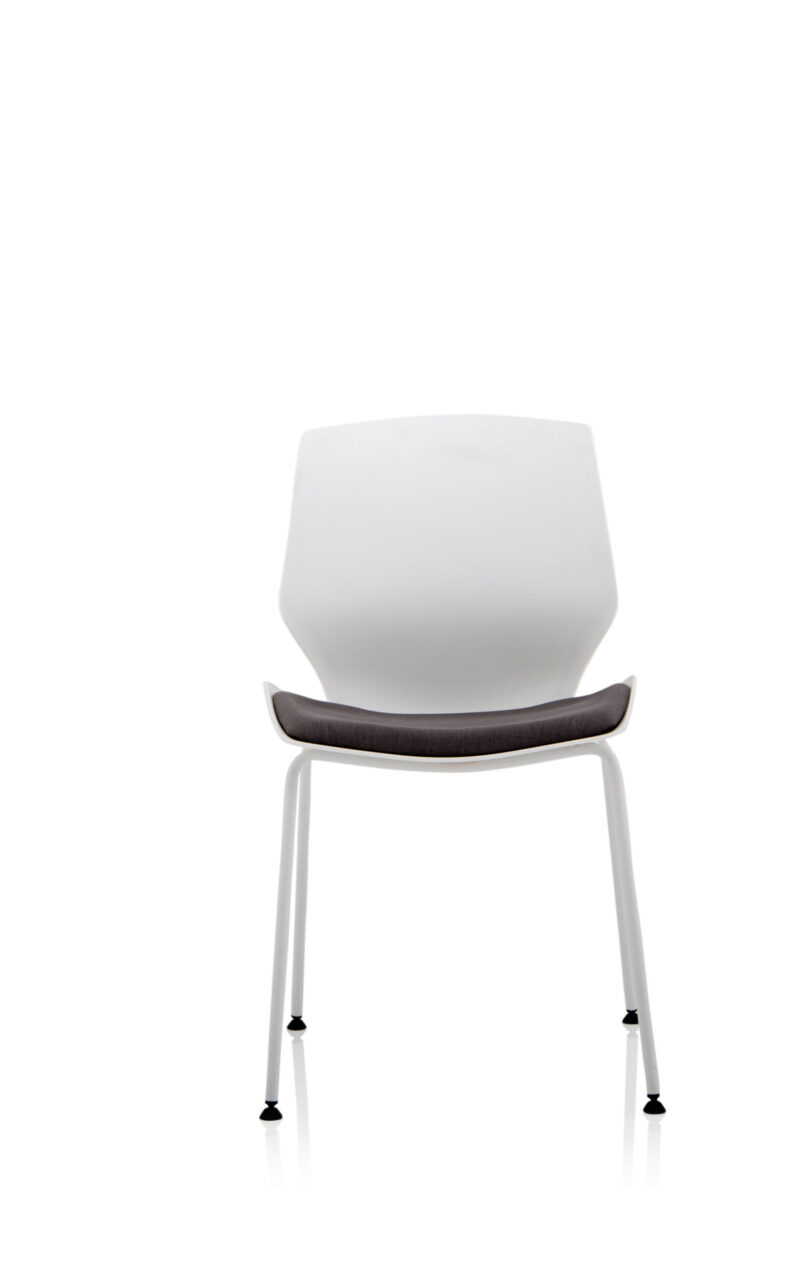 Logic White Frame Fabric Seat Visitor Chair - Image 2