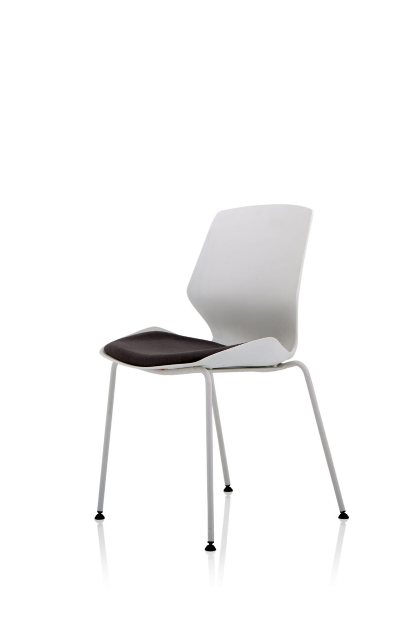 Logic White Frame Fabric Seat Visitor Chair - Image 3