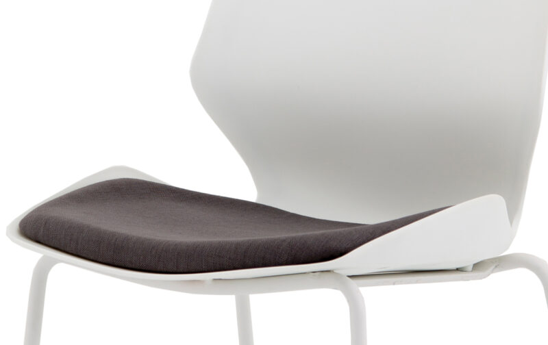Logic White Frame Fabric Seat Visitor Chair - Image 7