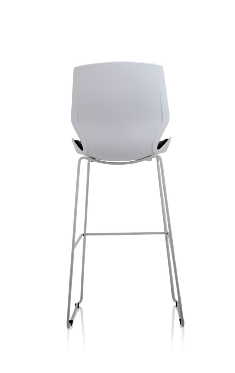 Logic White Frame Fabric Seat High Stool Chair - Image 5