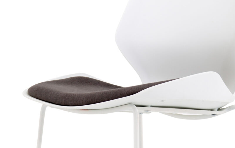 Logic White Frame Fabric Seat High Stool Chair - Image 6