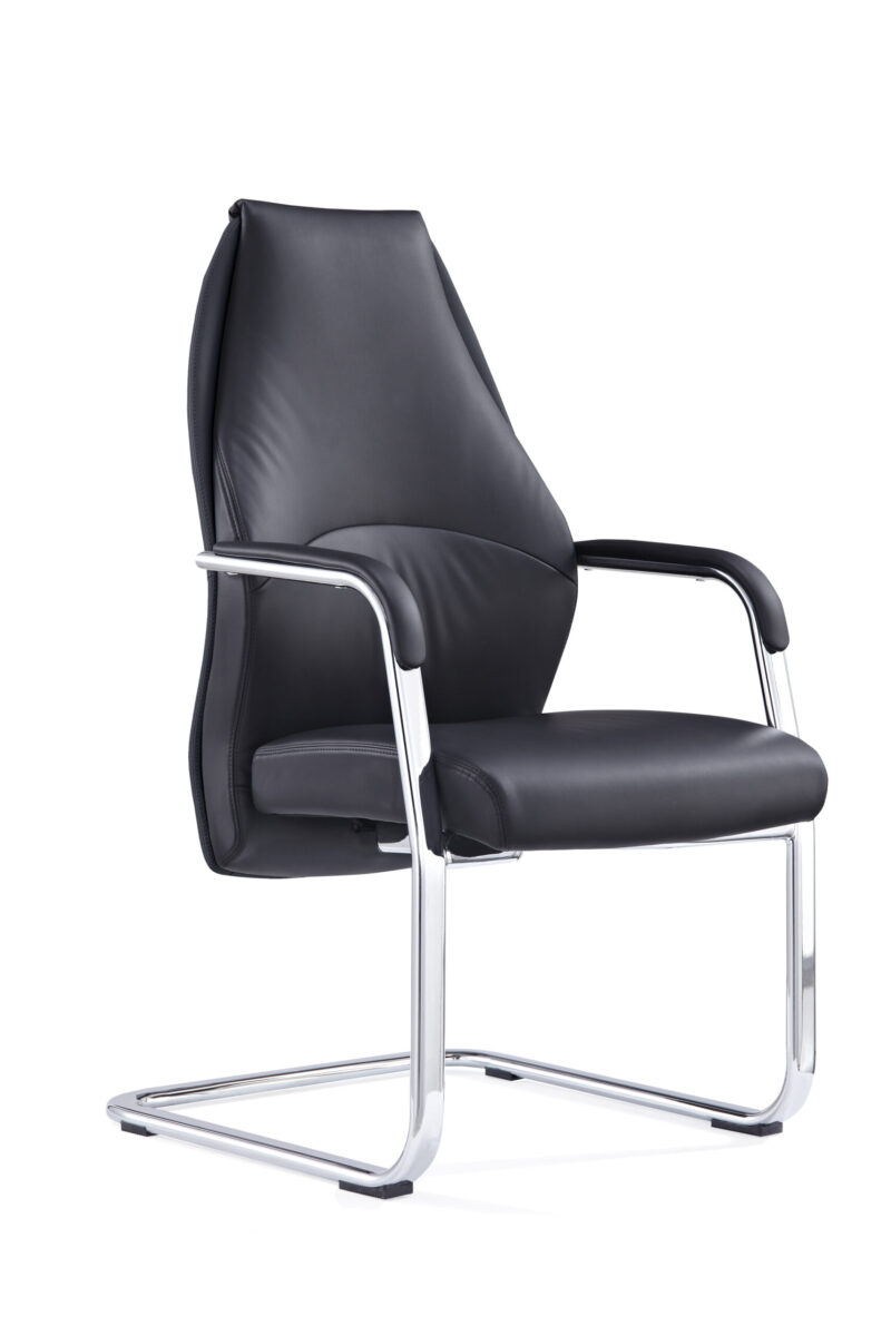 Craftsman High Back Leather Cantilever Visitor Office Chair - Image 5
