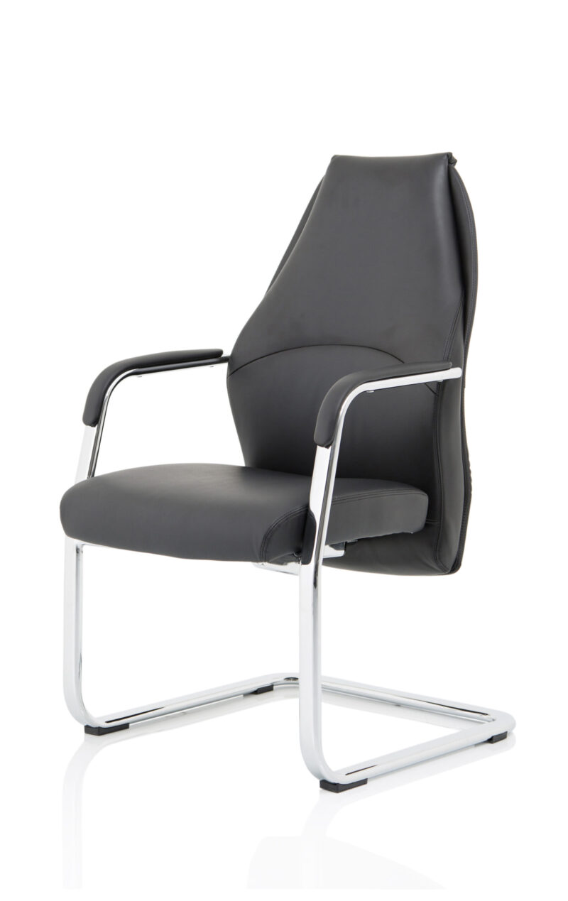 Craftsman High Back Leather Cantilever Visitor Office Chair - Image 7