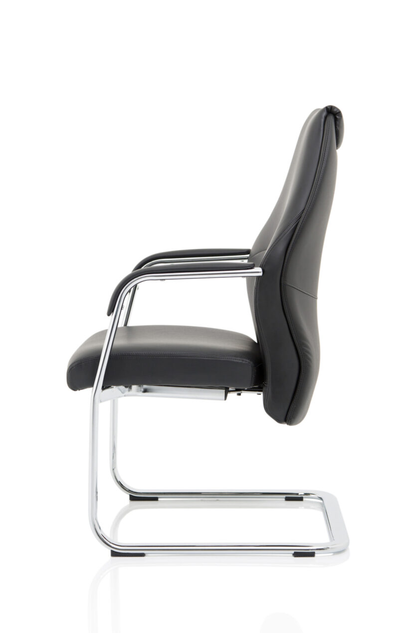 Craftsman High Back Leather Cantilever Visitor Office Chair - Image 8