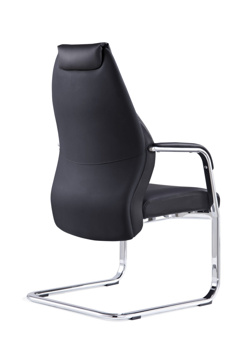 Craftsman High Back Leather Cantilever Visitor Office Chair - Image 11
