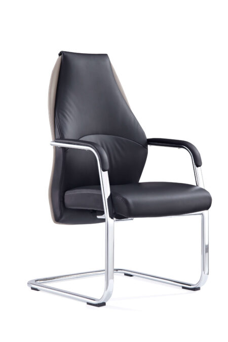 Craftsman High Back Leather Cantilever Visitor Office Chair