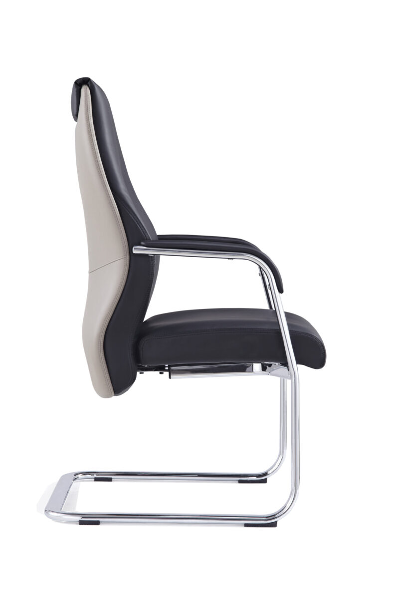 Craftsman High Back Leather Cantilever Visitor Office Chair - Image 3