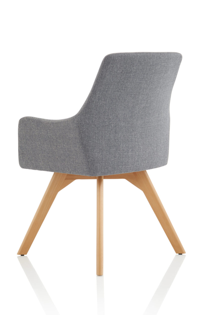 Spark Grey Fabric Wooden Leg Visitor Chair - Image 5