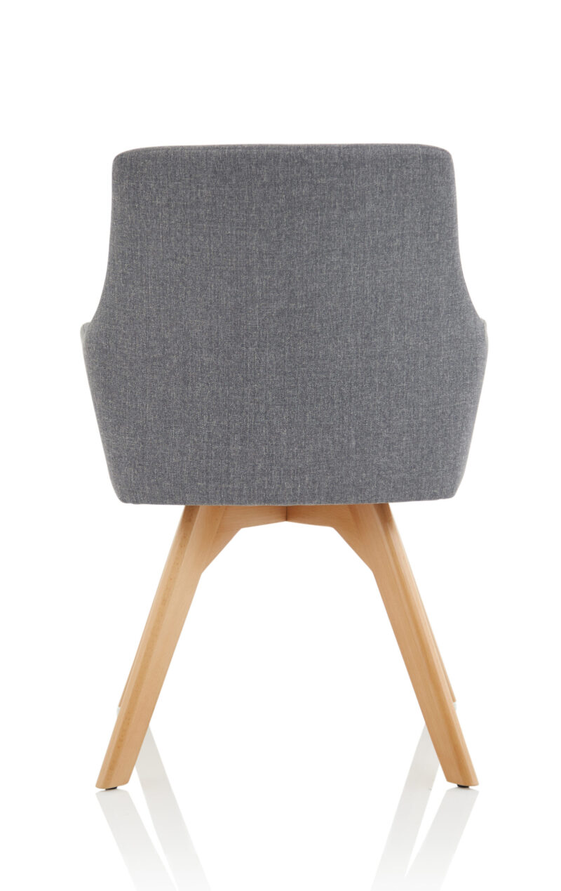 Spark Grey Fabric Wooden Leg Visitor Chair - Image 6