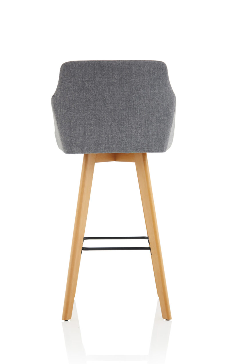 Spark Grey Fabric Wooden Leg High Stool Chair - Image 6