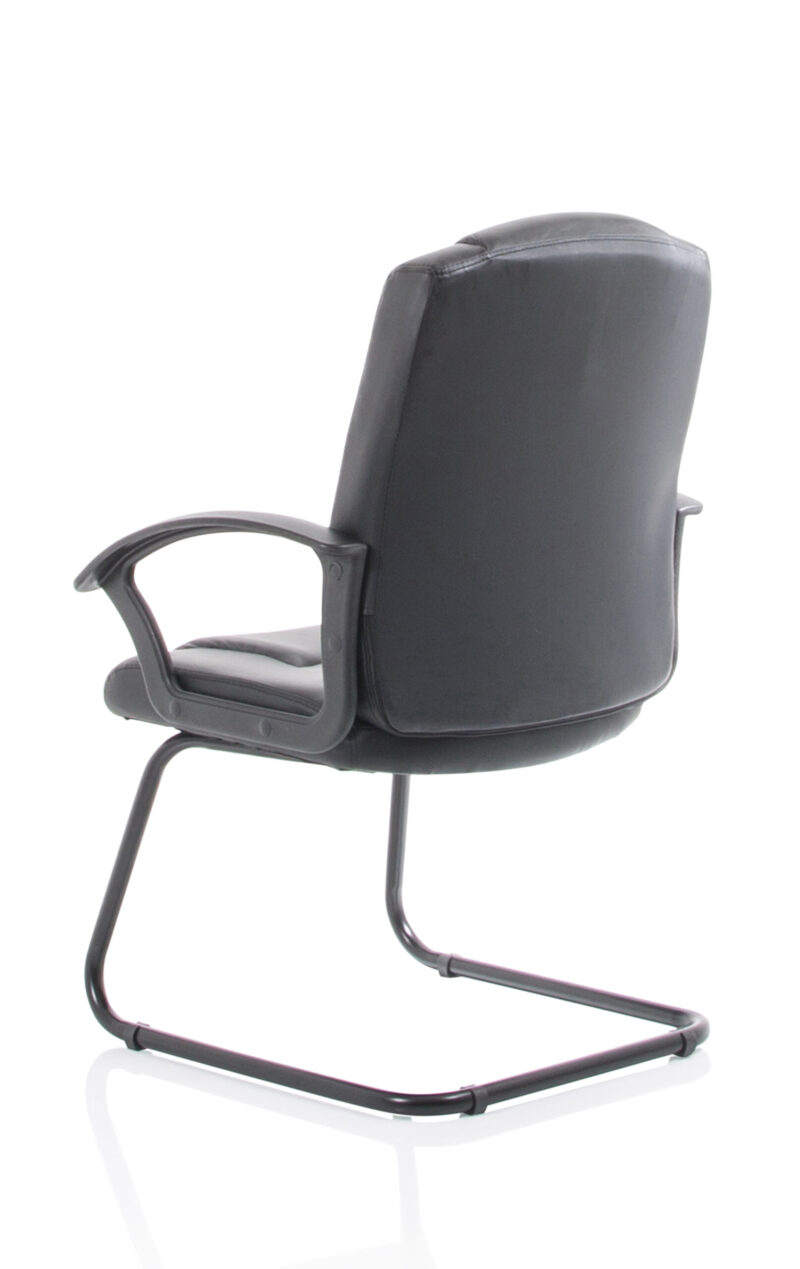 Motive Medium Back Black Bonded Leather Black Frame Cantilever Visitor Chair - Image 5