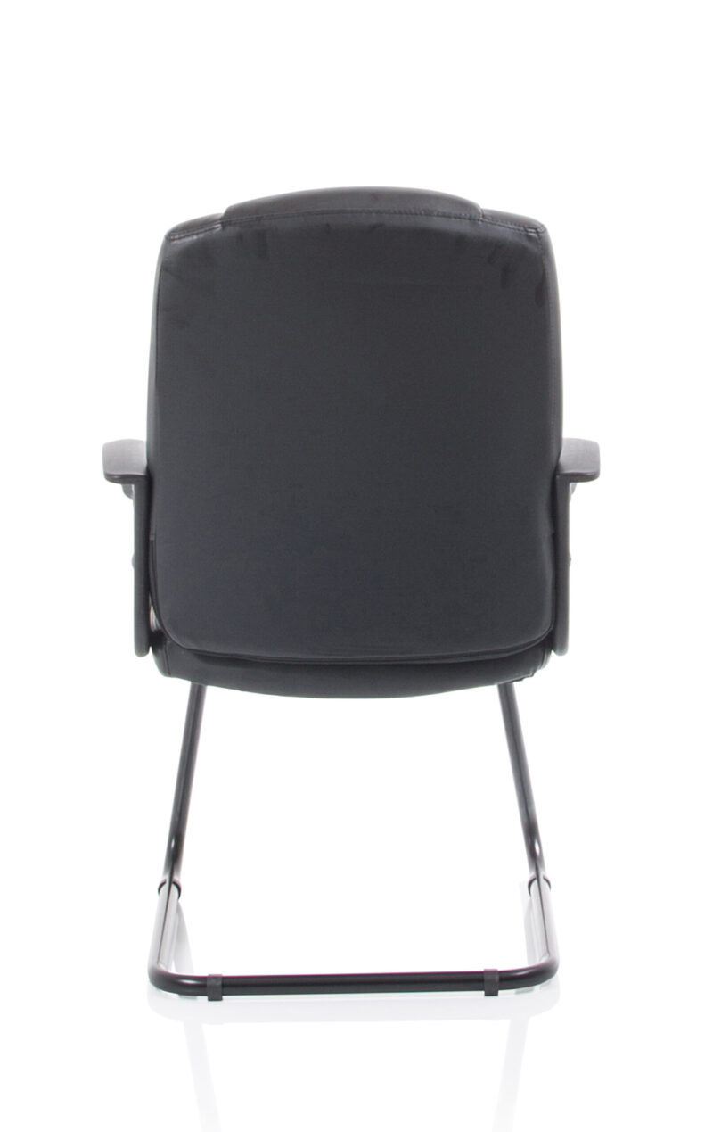 Motive Medium Back Black Bonded Leather Black Frame Cantilever Visitor Chair - Image 6