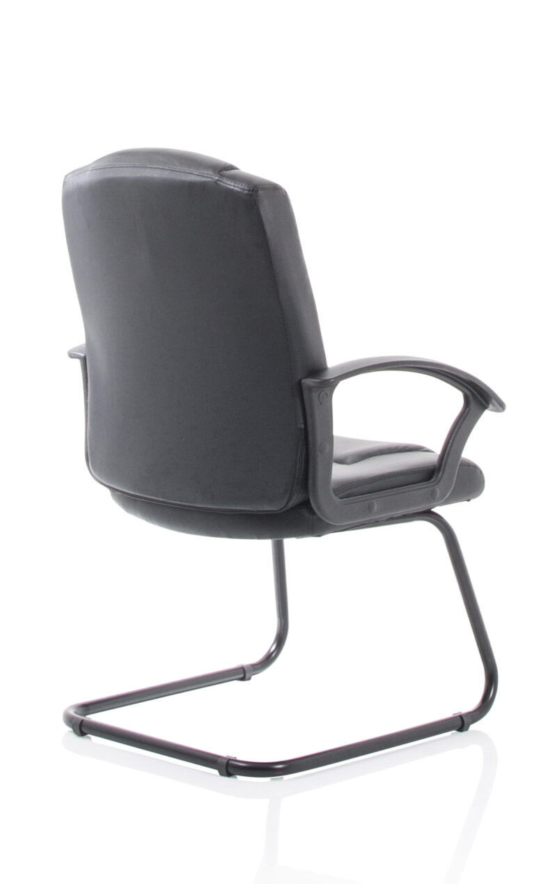 Motive Medium Back Black Bonded Leather Black Frame Cantilever Visitor Chair - Image 7