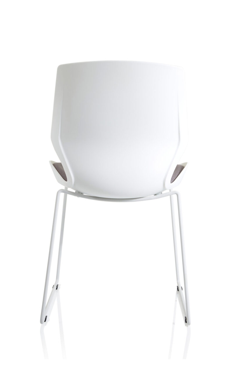 Logic Sled White Frame Fabric Seat Visitor Chair - Image 6