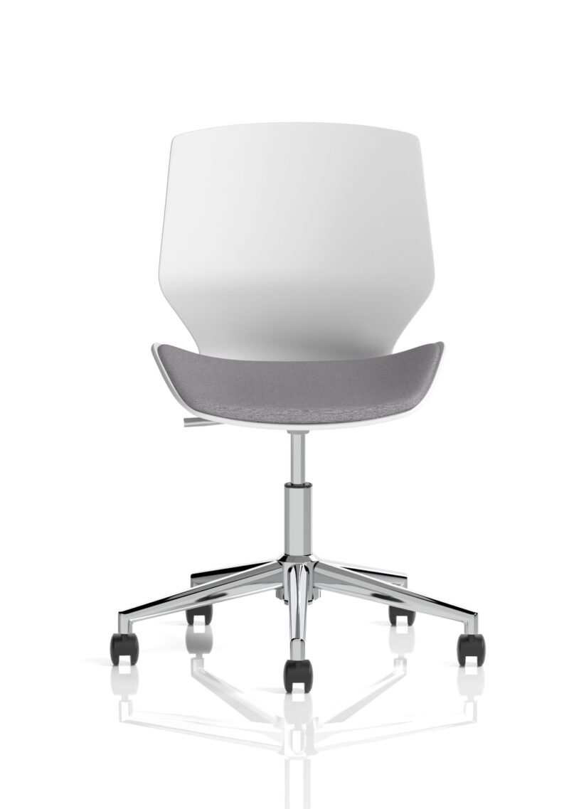 Logic 5 Star Base White Frame Fabric Visitor Chair - Image 2