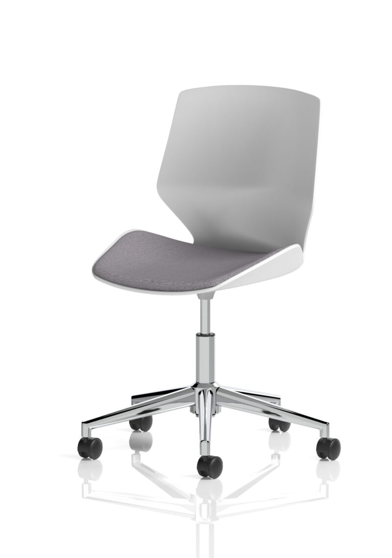 Logic 5 Star Base White Frame Fabric Visitor Chair - Image 3
