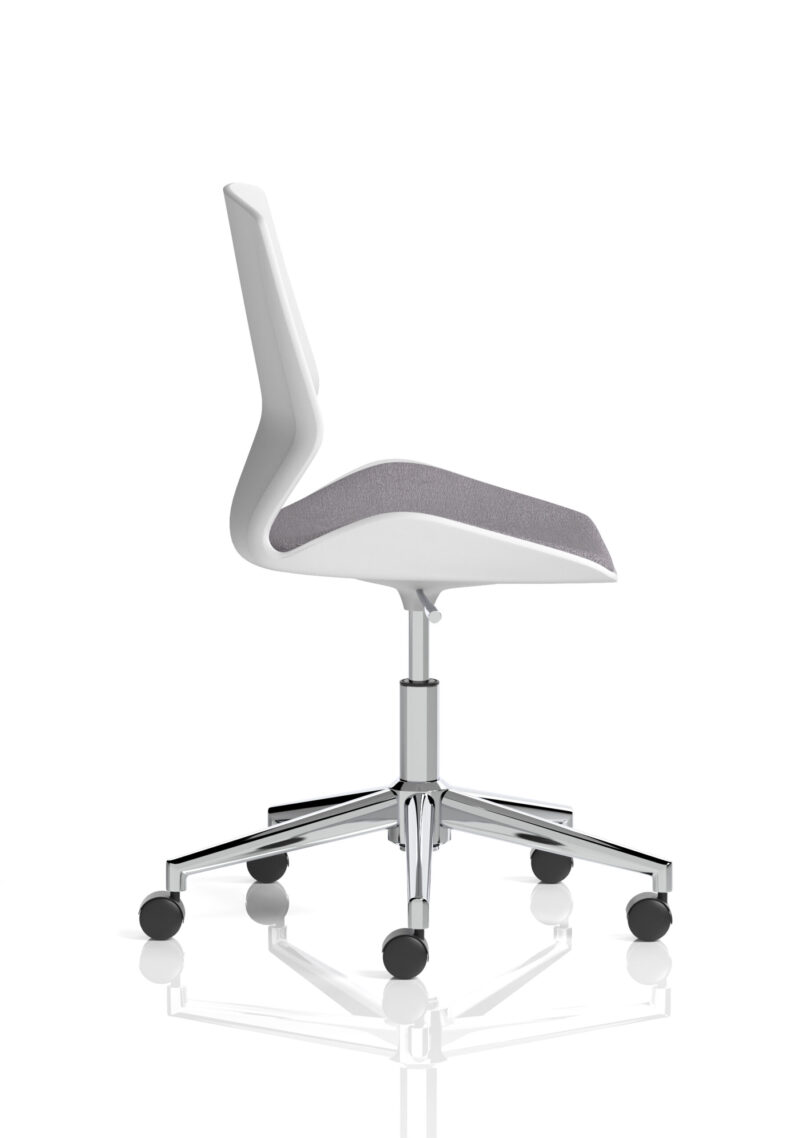 Logic 5 Star Base White Frame Fabric Visitor Chair - Image 8