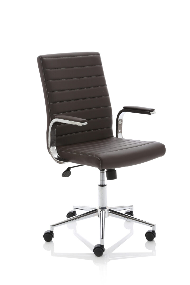 Pace 1600mm Cantilever Straight Desk With Mobile Pedestal and Fold Brown Executive Chair - Image 44