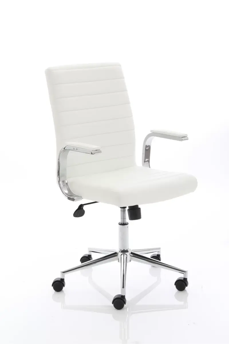 Pace 1600mm Cantilever Straight Desk With Mobile Pedestal and Fold White Executive Chair - Image 48