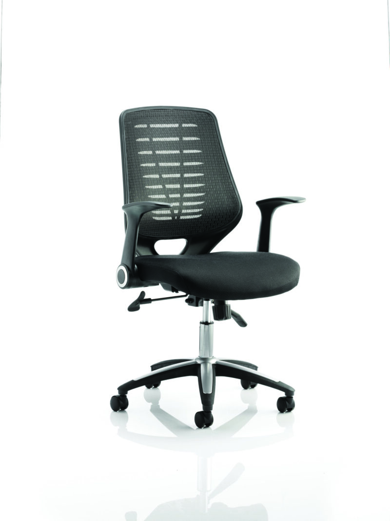 Pace 1600mm Cantilever Straight Desk With Mobile Pedestal and Croft Black Back Operator Chair - Image 46
