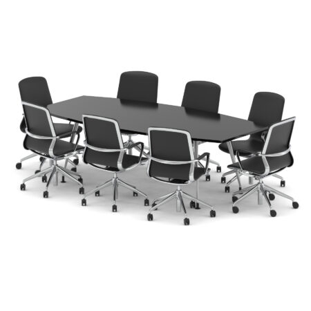 Found 2400mm Writable Boardroom Table With Set Of Executive Chairs