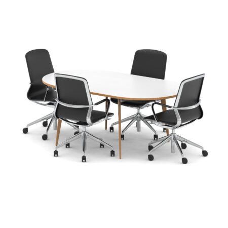 Patch 1800mm Oval Boardroom Table With Set Of Executive Chairs