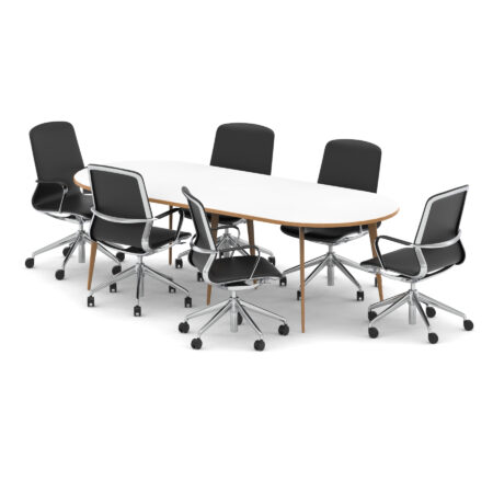 Patch 2400mm Oval Boardroom Table With Set Of Executive Chairs