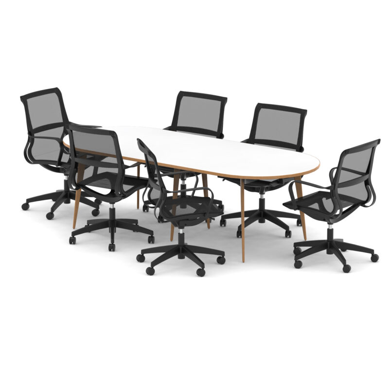 Patch 2400mm Oval Boardroom Table With Set Of Executive Chairs - Image 2