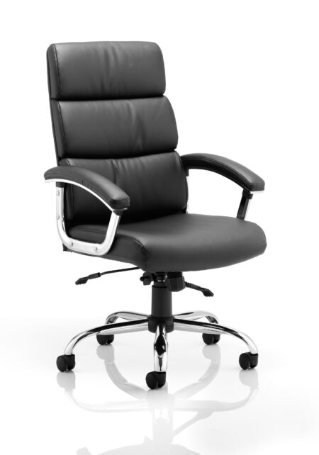 Glide High Back Leather Executive Office Chair with Arms