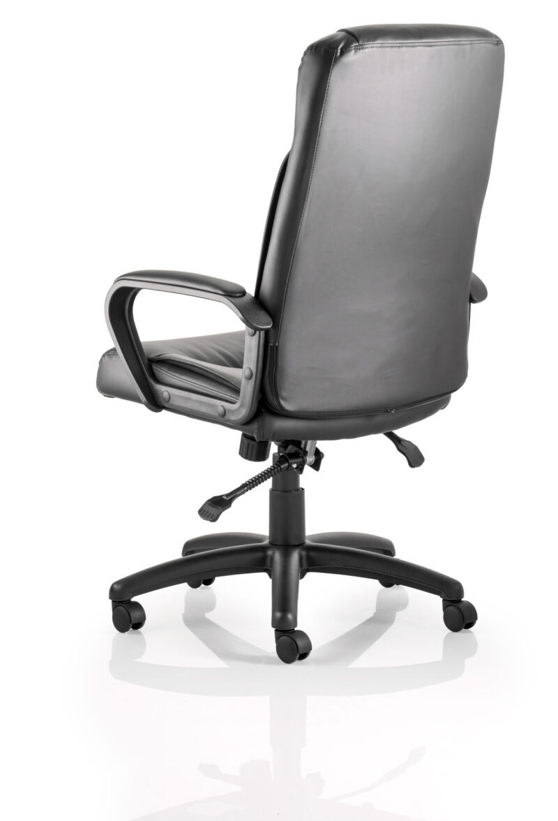 Cast High Back Executive Black Leather Office Chair with Arms - Image 2