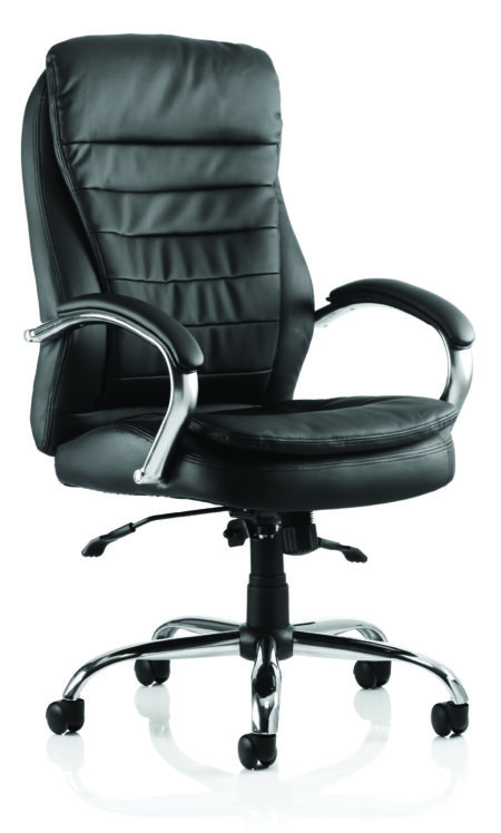 Field High Back Executive Black Leather Office Chair with Arms