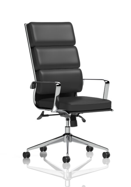 Blink High Back Executive Black Leather Office Chair with Arms