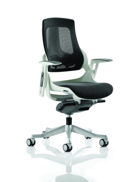 Grasp High Back White Shell Executive Office Chair with Arms