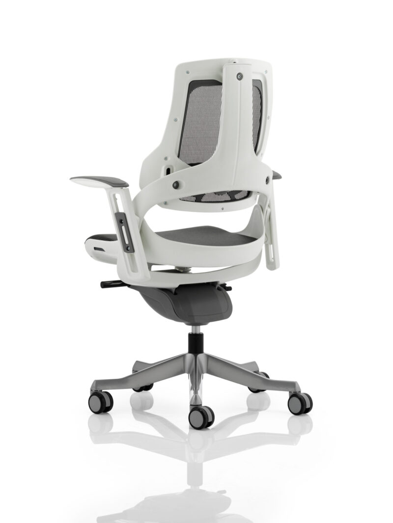 Grasp High Back White Shell Executive Office Chair with Arms - Image 3