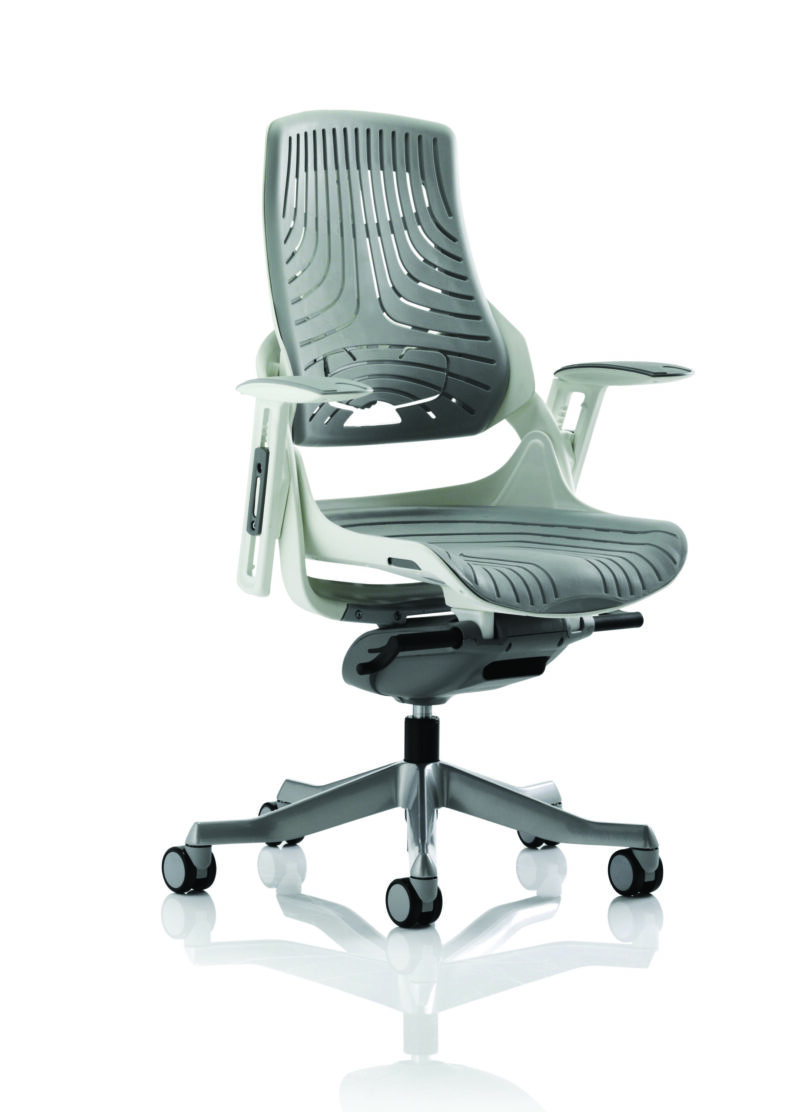 Grasp High Back White Shell Executive Office Chair with Arms - Image 7