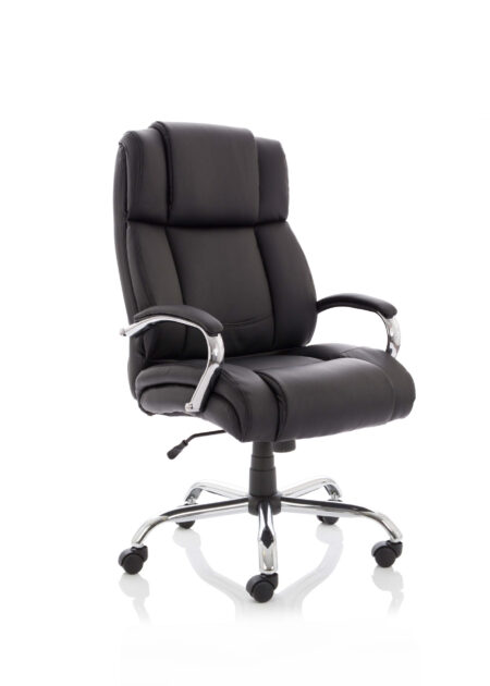 Shed High Back Heavy Duty Executive Black Leather Office Chair with Arms