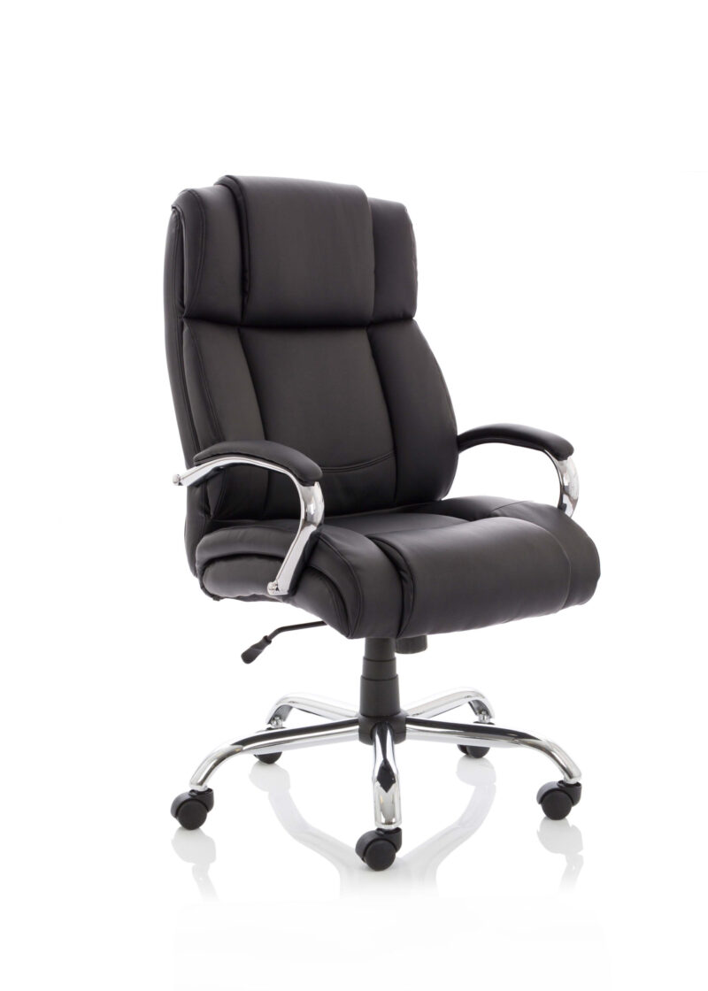 Shed High Back Heavy Duty Executive Black Leather Office Chair with Arms