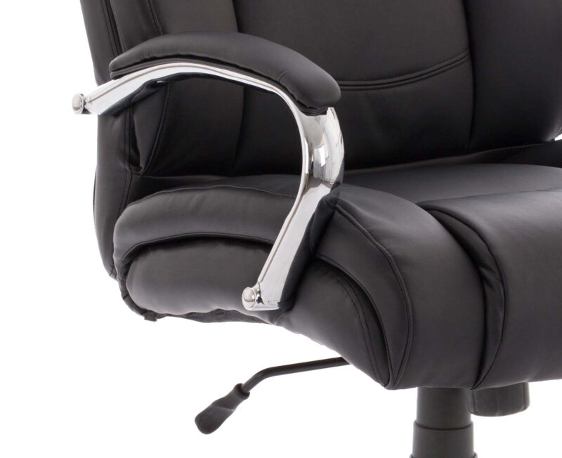 Shed High Back Heavy Duty Executive Black Leather Office Chair with Arms - Image 2