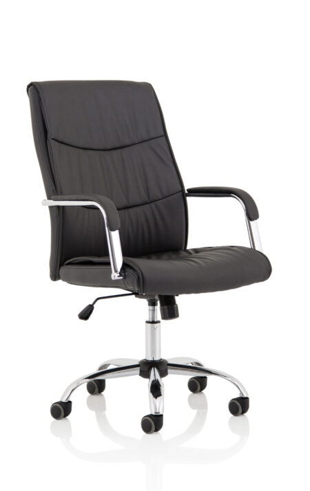 Craft High Back Black Leather Executive Office Chair with Arms