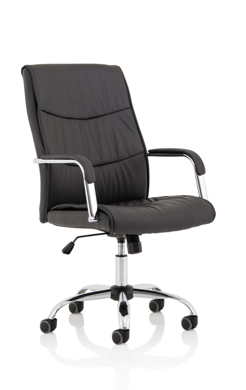 Craft High Back Black Leather Executive Office Chair with Arms