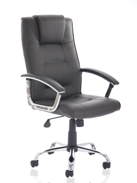 Trick High Back Executive Black Leather Office Chair with Arms