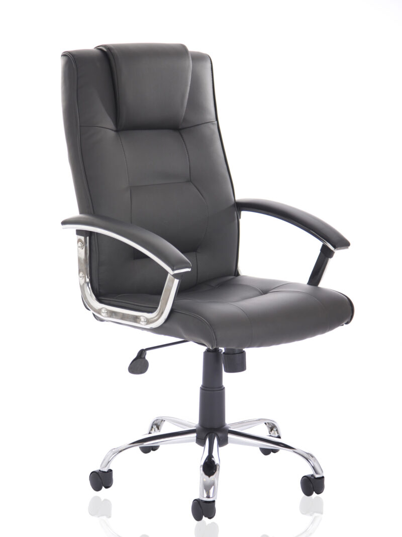 Trick High Back Executive Black Leather Office Chair with Arms